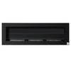ETHANOL-KAMIN, 3 Brennboxenm, 2000W, kein Rauch, Stahl, gehärtetes Glas, Schwarz - Schwarz, Metall (15/40/120cm) - HOMCOM