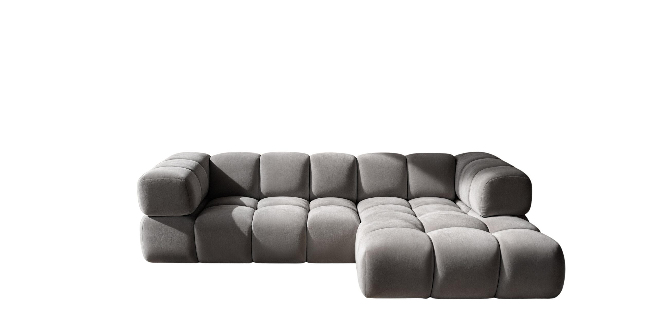 ECKSOFA L-Form Averro, stoff Bluvel, Aschgrau, Rechts - Grau, Holz (280/150cm) - Kaiser Möbel
