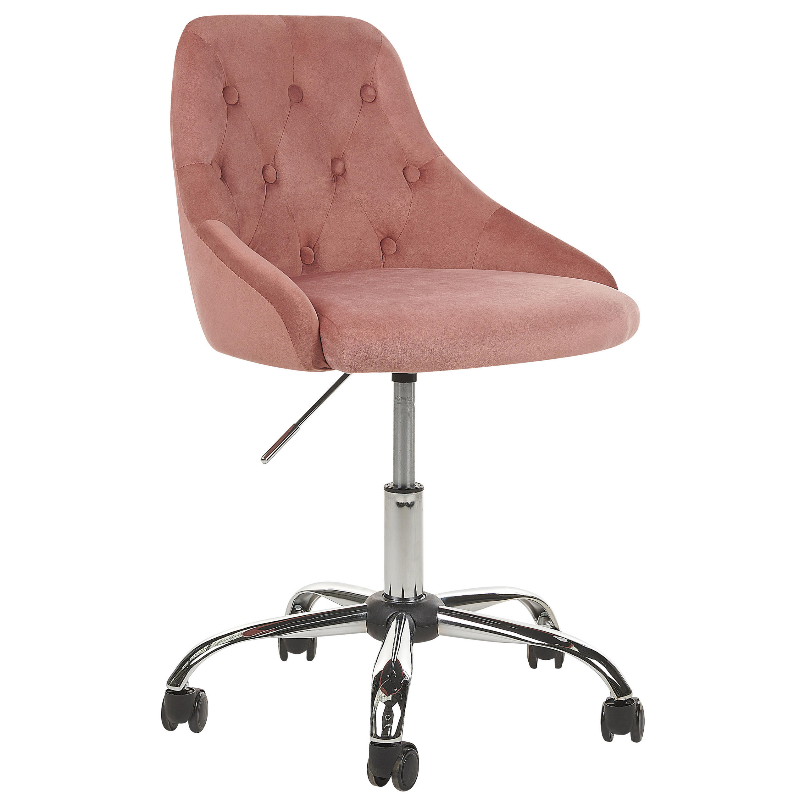 BÜRODREHSTUHL Samtstoff Rosa Parrish - Pink, Textil/Metall (60/75/60cm) - Beliani