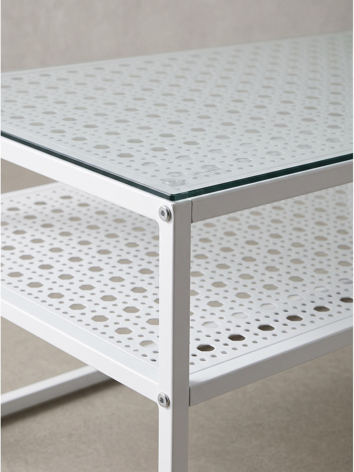 COUCHTISCH ALCUDIA, Einscheibensicherheitsglas, Weiß, 100 x 50 x 45 cm - Weiß, Glas/Metall (50/100/45cm) - KADIMA DESIGN
