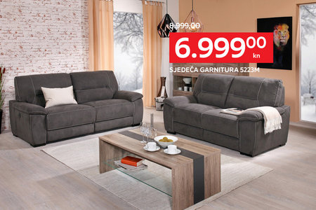 siva sjedeća garnitura za dnevni boravak