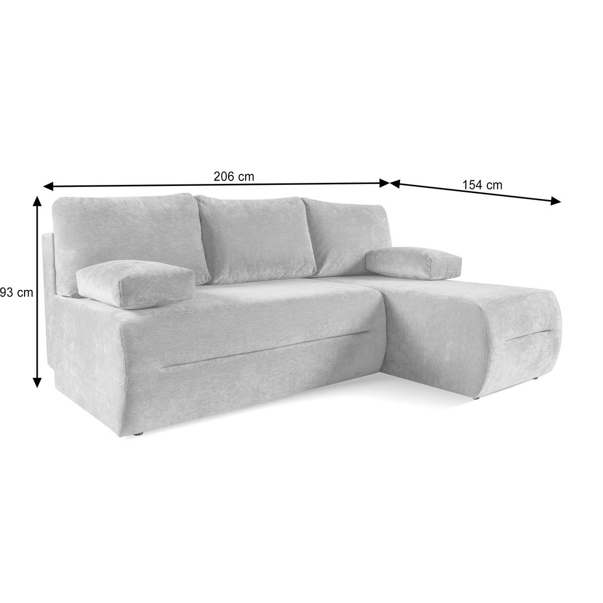 ECKSCHLAFSOFA Liana mit Schlaffunktion und Bettkasten, Rechts, Braun - Braun, Textil (154/206cm) - Beautysofa
