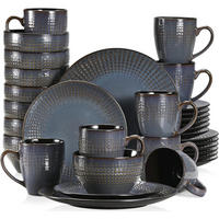 KOMBISERVICE 32-teiliges Set Guto Steinzeug Dunkelblau Grau - Dunkelblau, Keramik (26.7/35/26.7cm)