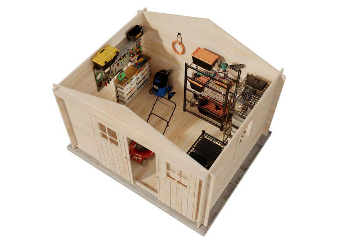 GERÄTEHAUS Holz Evere - Naturfarben, Holz (335/226/265cm) - Alpholz