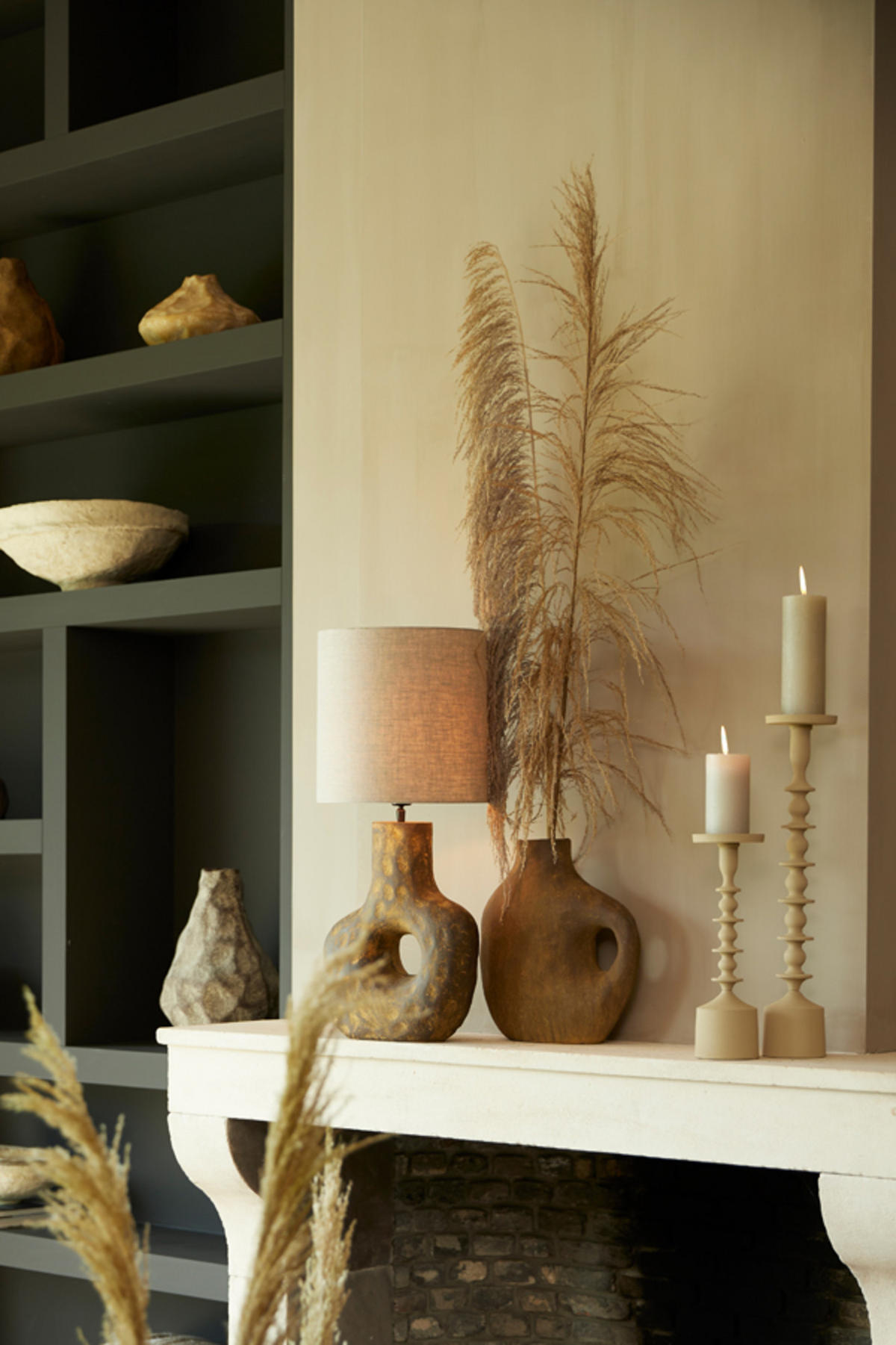 KERZENSTÄNDER MERAKO - Braun - Ø11x54,5cm - Braun, Metall (11/54.5/11cm) - Light & Living