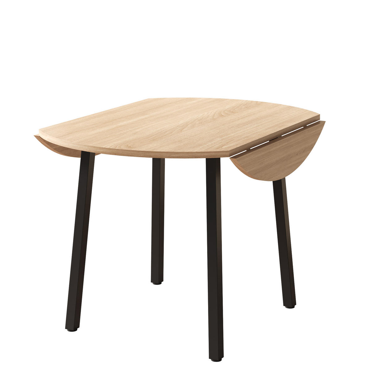 ESSTISCH 100/100 cm in Eicheoptik, klappbar, rund, für 2-4 Personen - Eichefarben, Holzwerkstoff (100/100/75cm) - Flora Grace