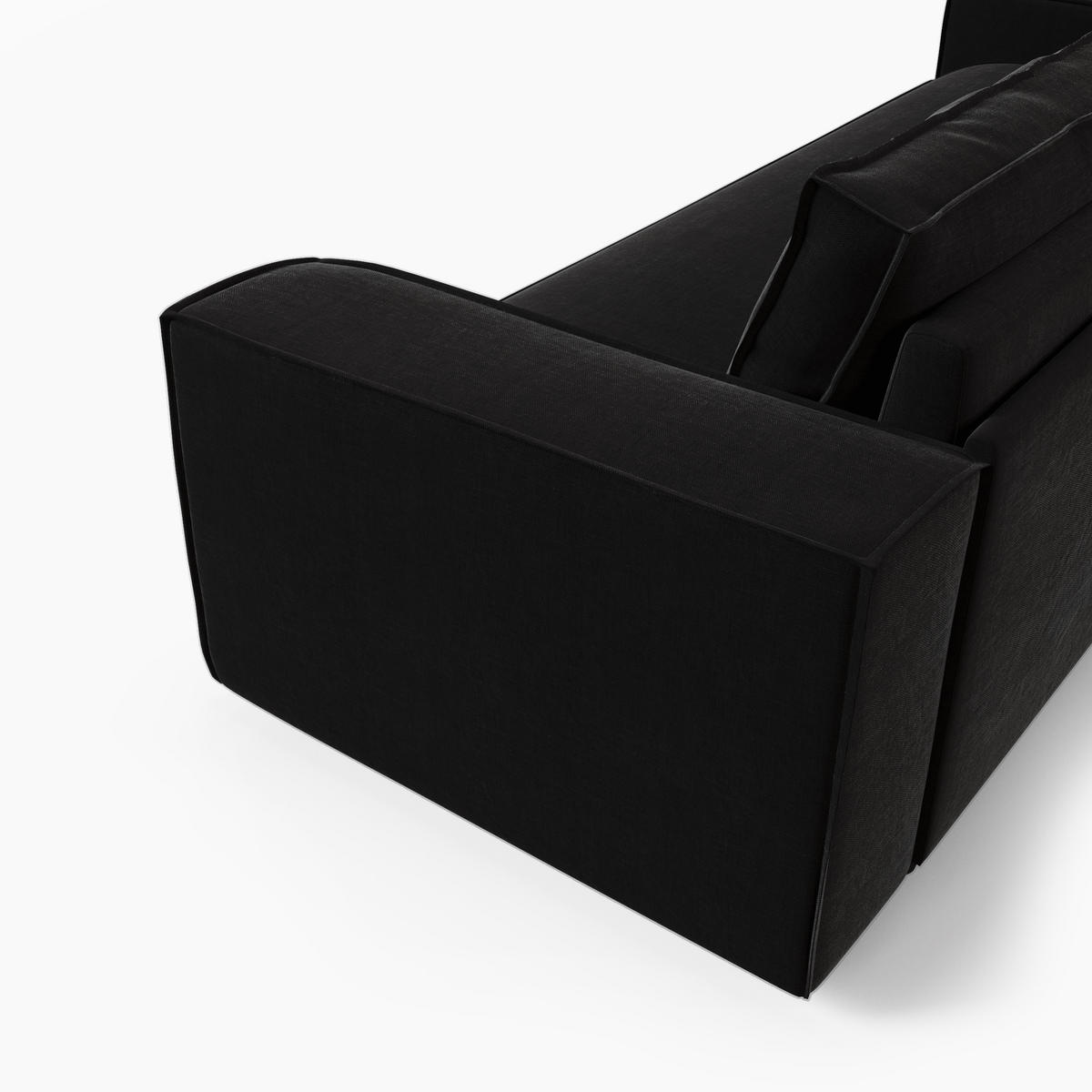 SCHLAFSOFA GERADE Samt Dunkles Anthrazit 234cm - Anthrazit, Textil (234/90/100cm) - Sia Home