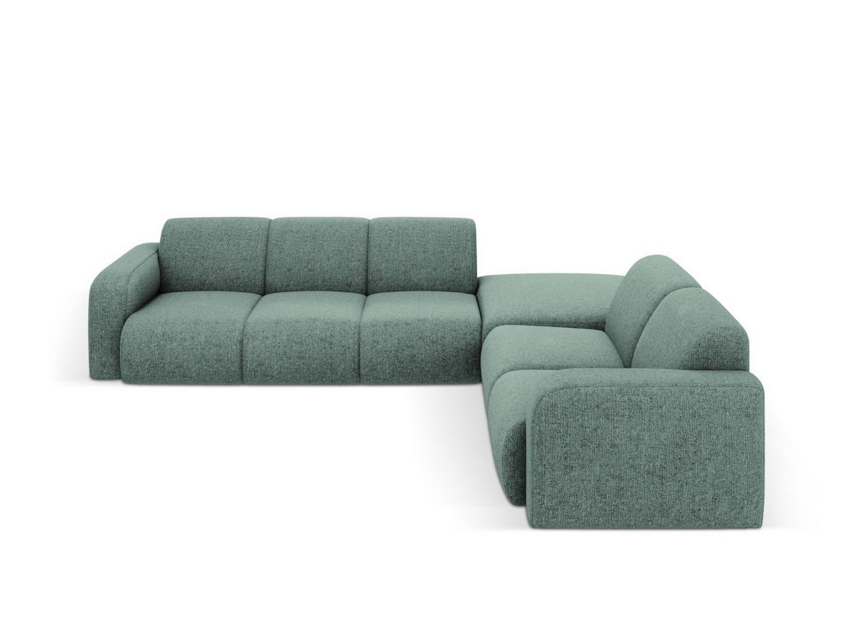 ECKSOFA rechts Molino aus Chenille-Stoff petrol 6 Sitzplätze - Petrol, Textil (250/315cm) - Micadoni