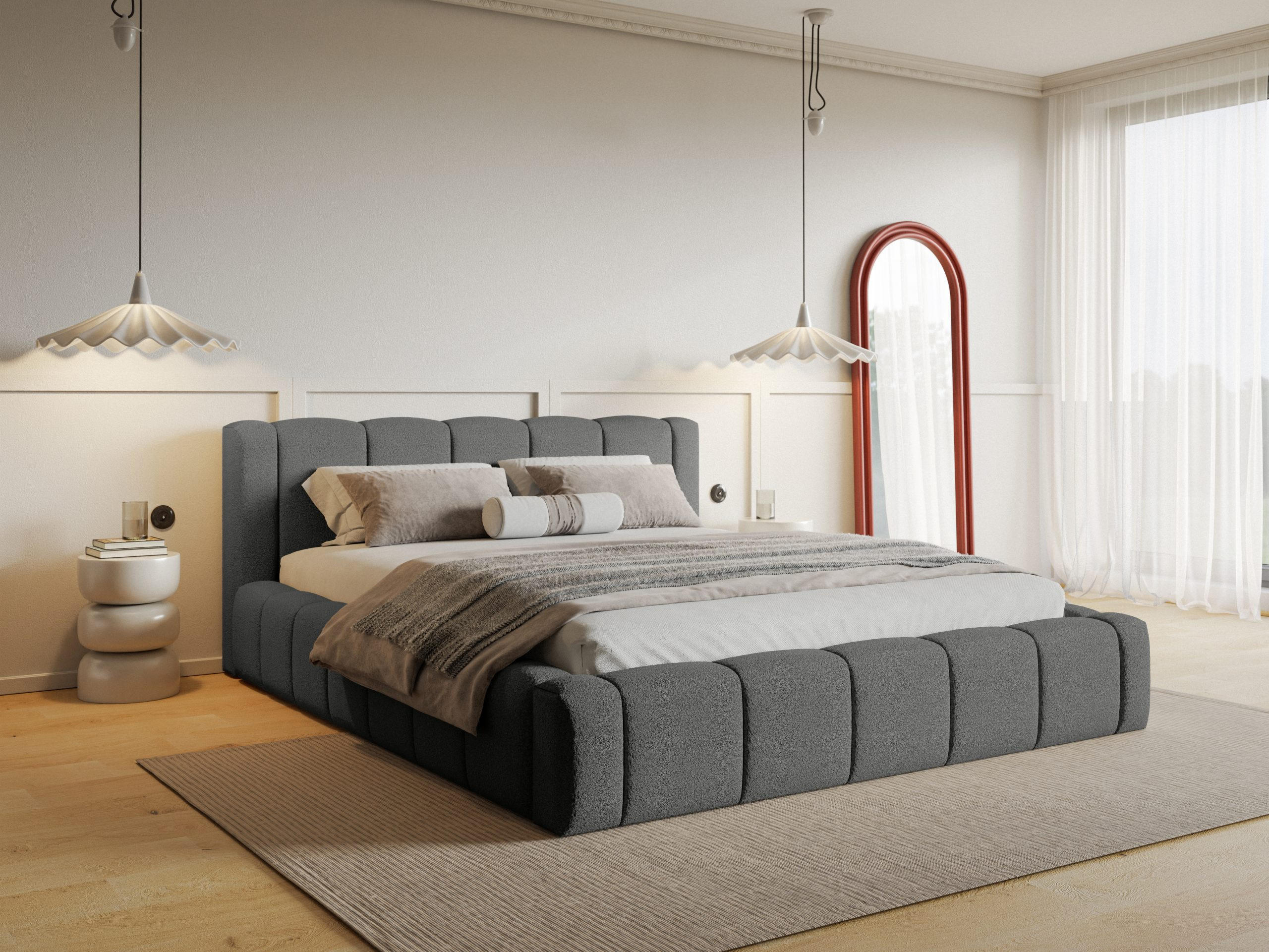 Thumbnail - Fedve Polsterbett, Anthrazit, Textil, 160x200 cm, Schlafzimmer, Betten, Polsterbetten