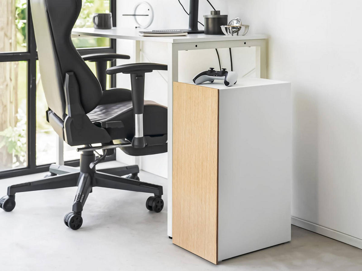 SPIELEKONSOLEN-SCHRANK Tower weiß 24/60/36 cm - Weiß, Metall (36/60/24cm) - Yamazaki