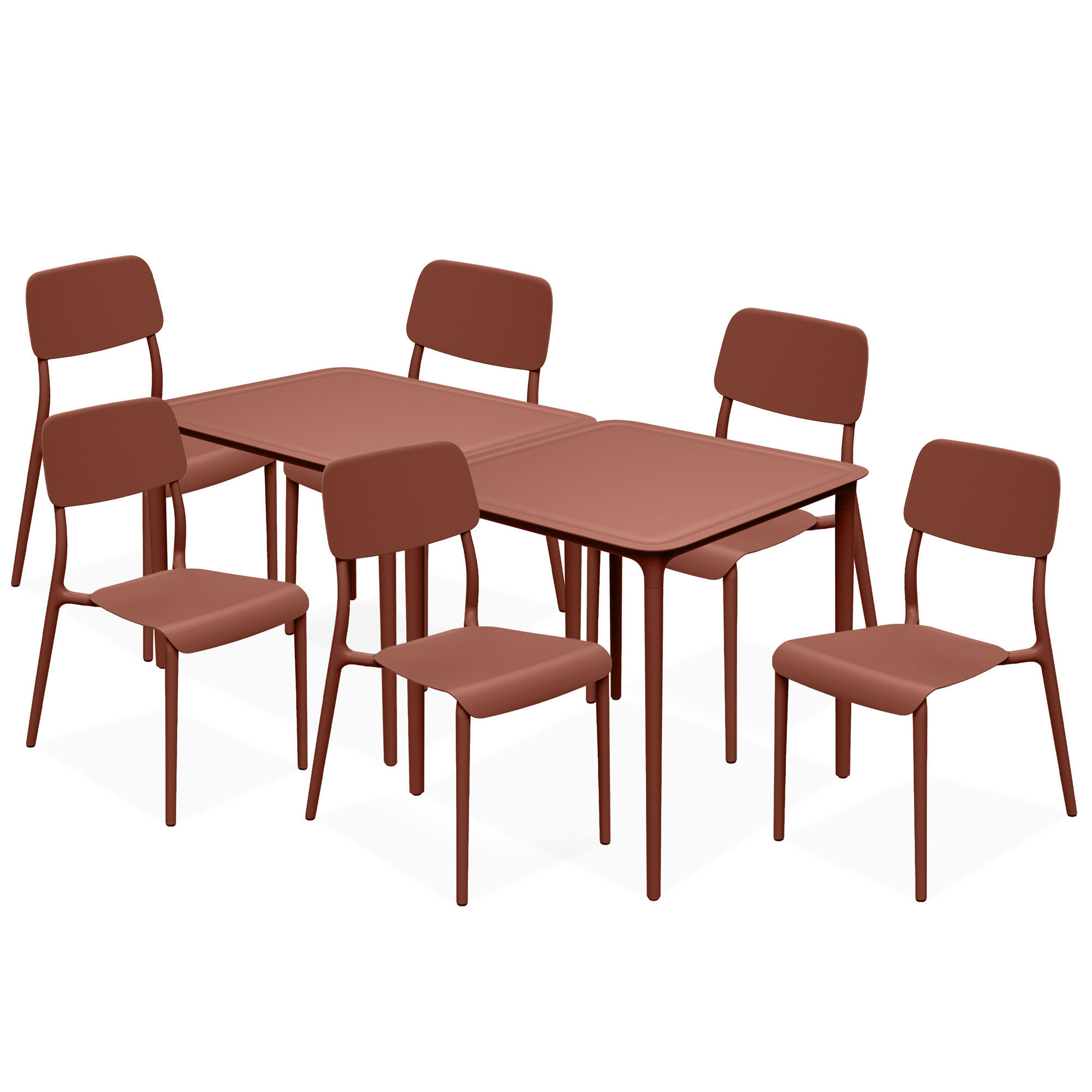 GARTENMÖBEL-SET GALIO, 8-tlg - Orange, Kunststoff - KONSIMO®