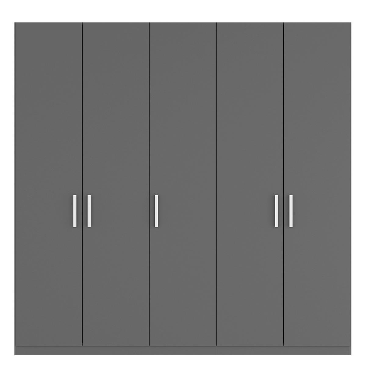 DREHTÜRENSCHRANK - Graphitfarben, Holzwerkstoff (225/222/60cm) - home24