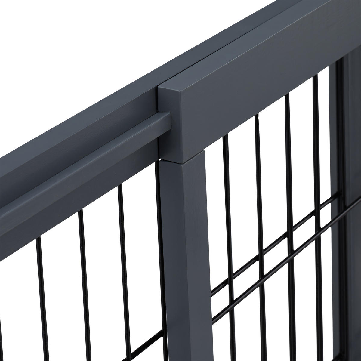ABSPERRGITTER Grau Schwarz ausziehbar Holz 70-108 cm - Grau, Holz/Metall (108/32cm) - Relaxdays