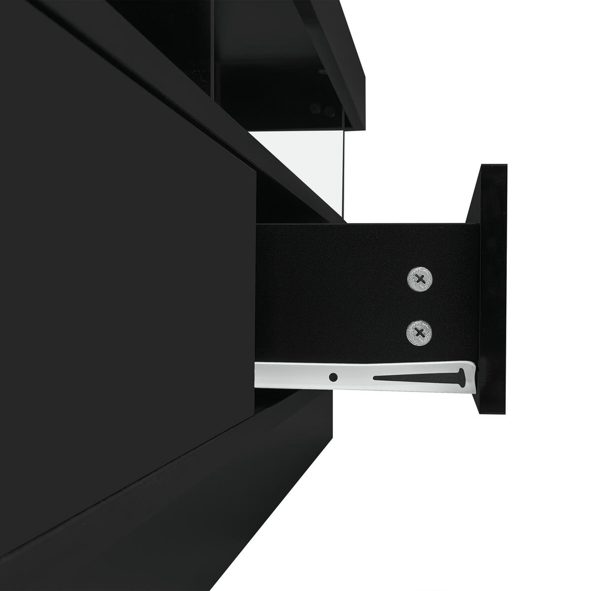 TV-LOWBOARD Glasfächer Schwarz 160/38/50.5 cm - Schwarz, Holz (160/50.5/38cm) - PANGIVO