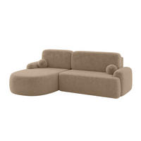 ECKSOFA mit Schlaffunktion und Bettkasten LIRA-L - 264x172x89 Beige - Beige, Holzwerkstoff/Textil (264/172cm) - ALTDECOR