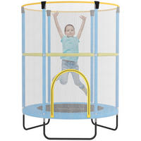 KINDER TRAMPOLIN, Blau+Gelb, Stahl, Kunststoff - Blau, Metall (140/140cm) - AIYAPLAY