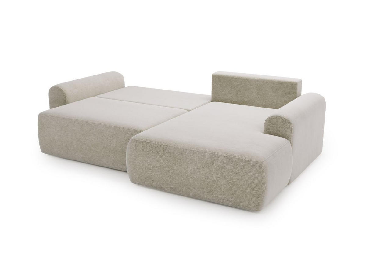 ECKSOFA Savana Ecru Rechts - Ecru, Holz/Textil (177/257cm) - Graingold