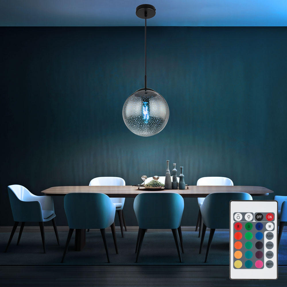 LED HÄNGELEUCHTE Rauchglas Grau - Grau, Glas (25/25/120cm) - Globo Lighting