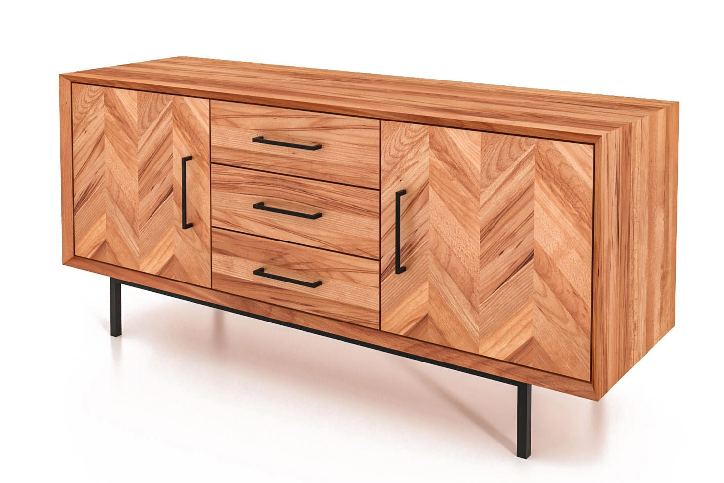 KOMMODE BREIT LEON Kernbuche - Kernbuche, Holz (144/65/45cm) - byoak