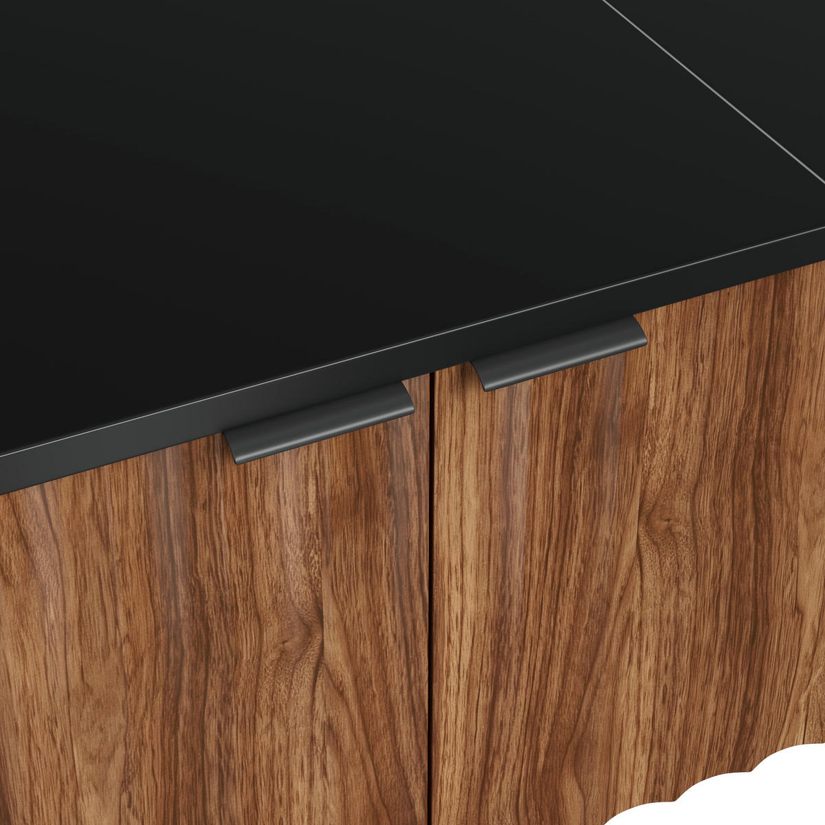 TV-LOWBOARD Nussbaum MDF 170cm mit 5 Türen Riffel-Optik & Eisenfüßen - Walnussfarben, Holzwerkstoff (170/47/40cm) - Urban Meuble