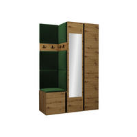 MOBILIER PENTRU HOL Orion XXVI - verde/stejar Artisan, material plastic/compozit lemnos (116/186/46cm) - MIRJAN24
