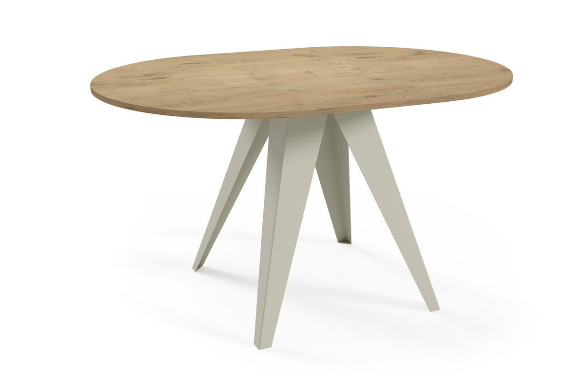 ESSTISCH Gerda - Kaschmir/Eichefarben, Holzwerkstoff/Metall (90/90/76cm) - Meblini