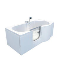 SENIORENBADEWANNE mit Tür S12-EH-L 170x85cm - Weiß, Glas/Kunststoff (85/60/170cm) - AcquaVapore by Sandra Jentho