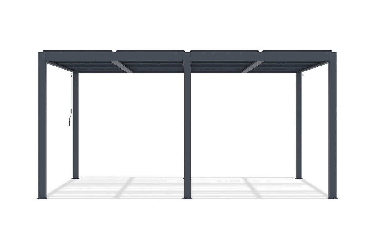 BIOKLIMA-PERGOLA Agosta 5x3m freistehend 250 cm hoch Graues Aluminium - Grau, Metall (509/248/304cm) - Cazeboo
