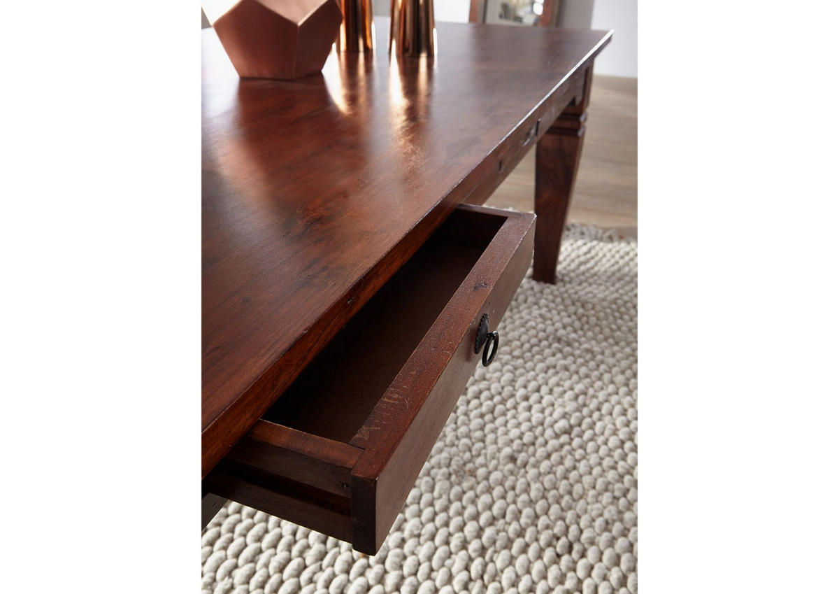 ESSTISCH Akazie 240x100x76 nougat lackiert OXFORD #608 - Dunkelbraun, Holz (240/100/76cm) - Massivmoebel24