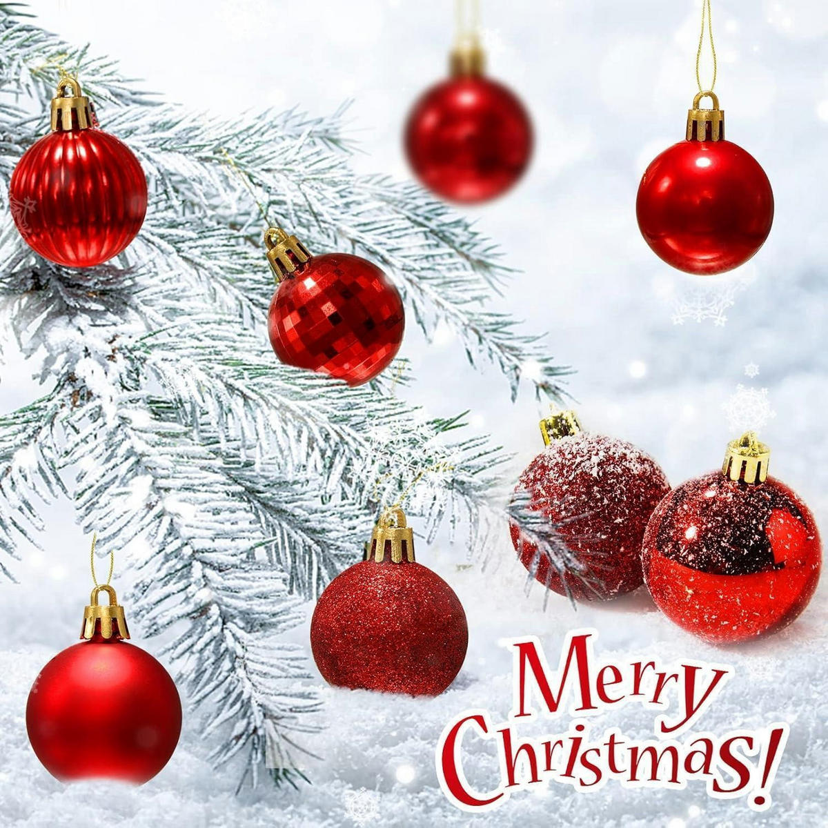 WEIHNACHTSKUGELN 36-teiliges Set Kunststoff Rot 4 cm - Rot, Kunststoff (4/4/4cm)