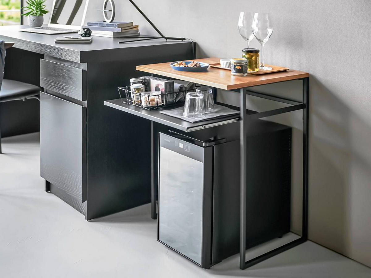 BEISTELLTISCH Tower schwarz 45/53/68 cm - Schwarz, Metall (45/53/66cm) - Yamazaki