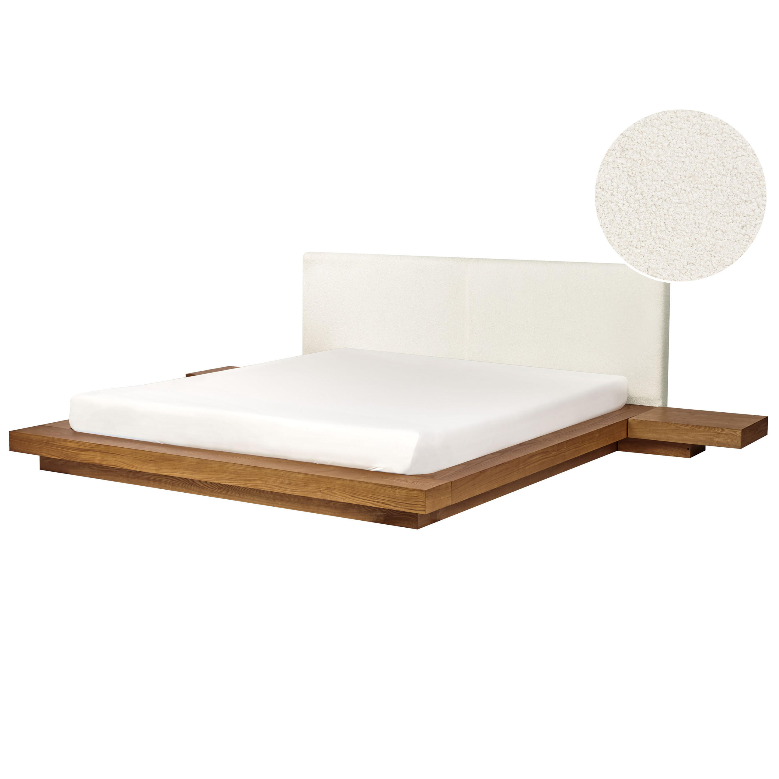 PAT cu somieră 180/200 cm placă MDF maro deschis Zen - maro deschis, lemn (180/200cm) - Beliani