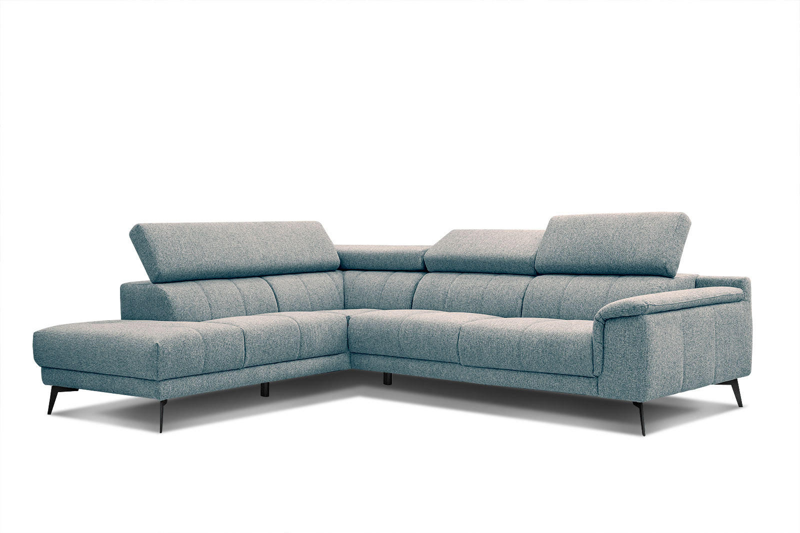 ECKSOFA FIERO 5-Sitzer, mintgrün - Schwarz/Mintgrün, Holzwerkstoff/Textil (158/269cm) - Courtois Laville