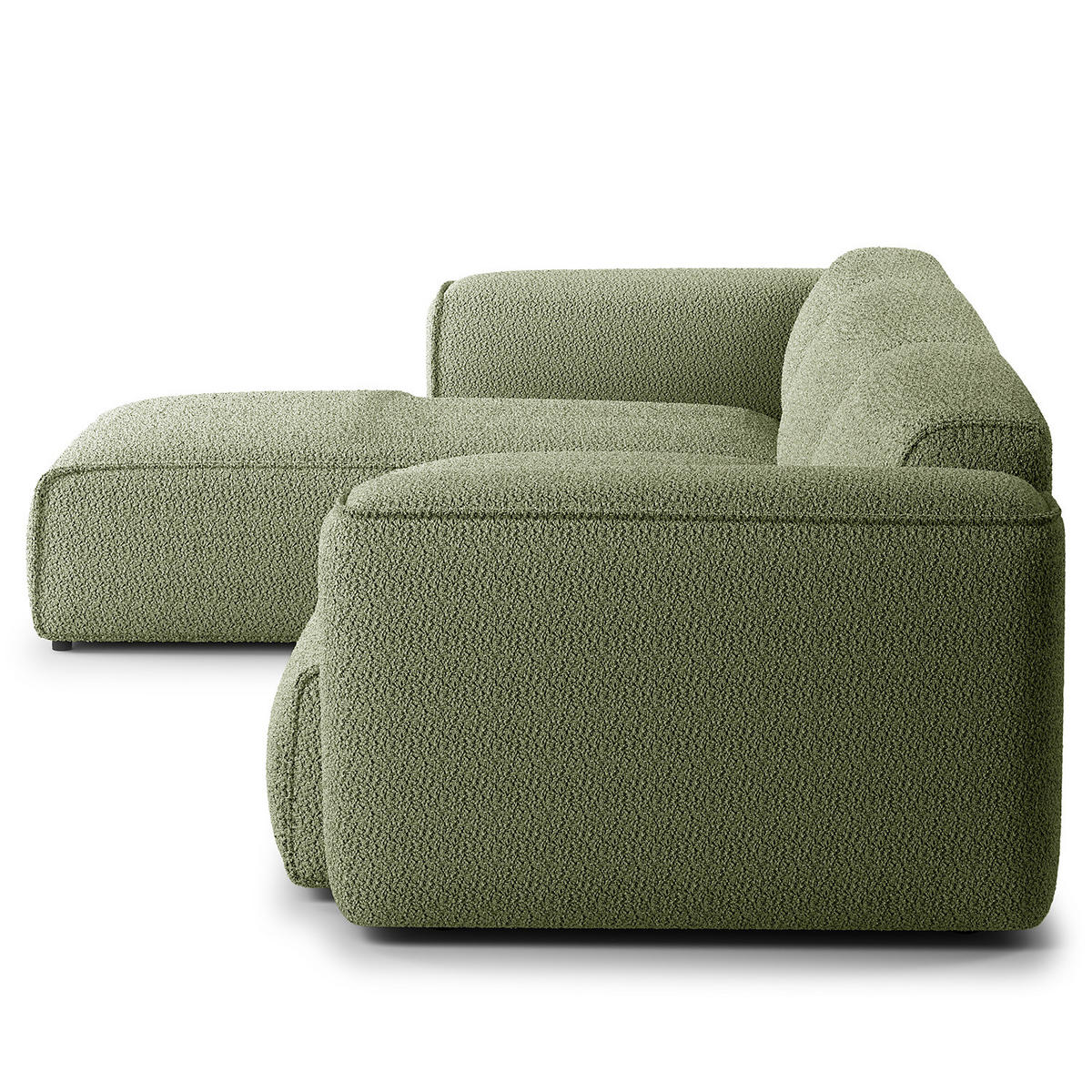 3-SITZER ECKSOFA mit Longchair - Schwarz/Grün, Kunststoff/Textil (317/173cm) - home24