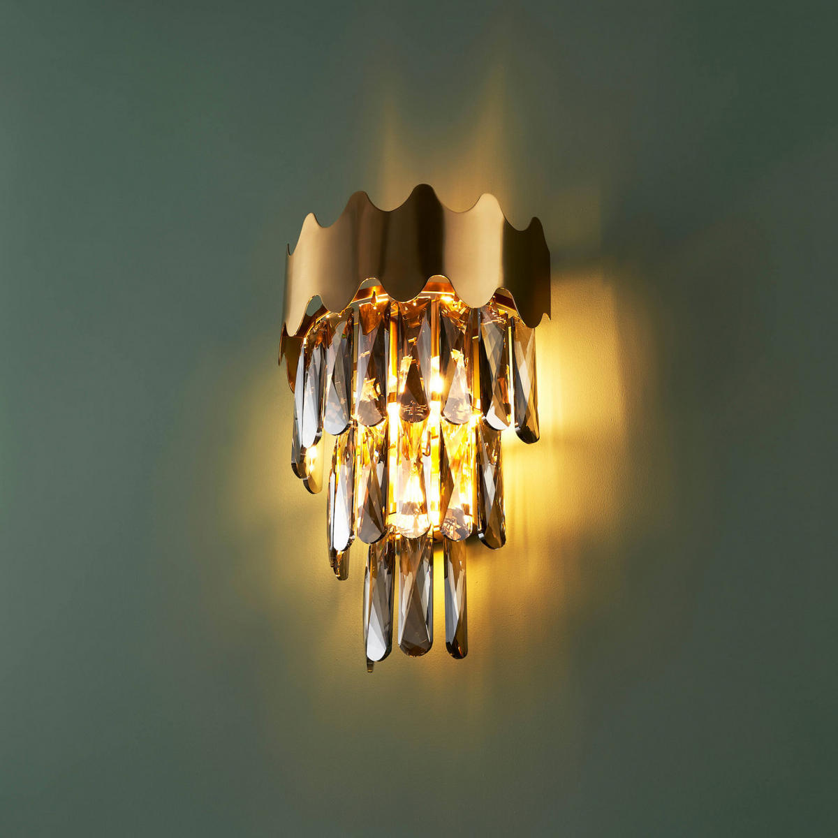 WANDLEUCHTE Graziano, Gold / Messing, 39cm - Goldfarben, Glas (16.5/39/26cm) - KOSILUM