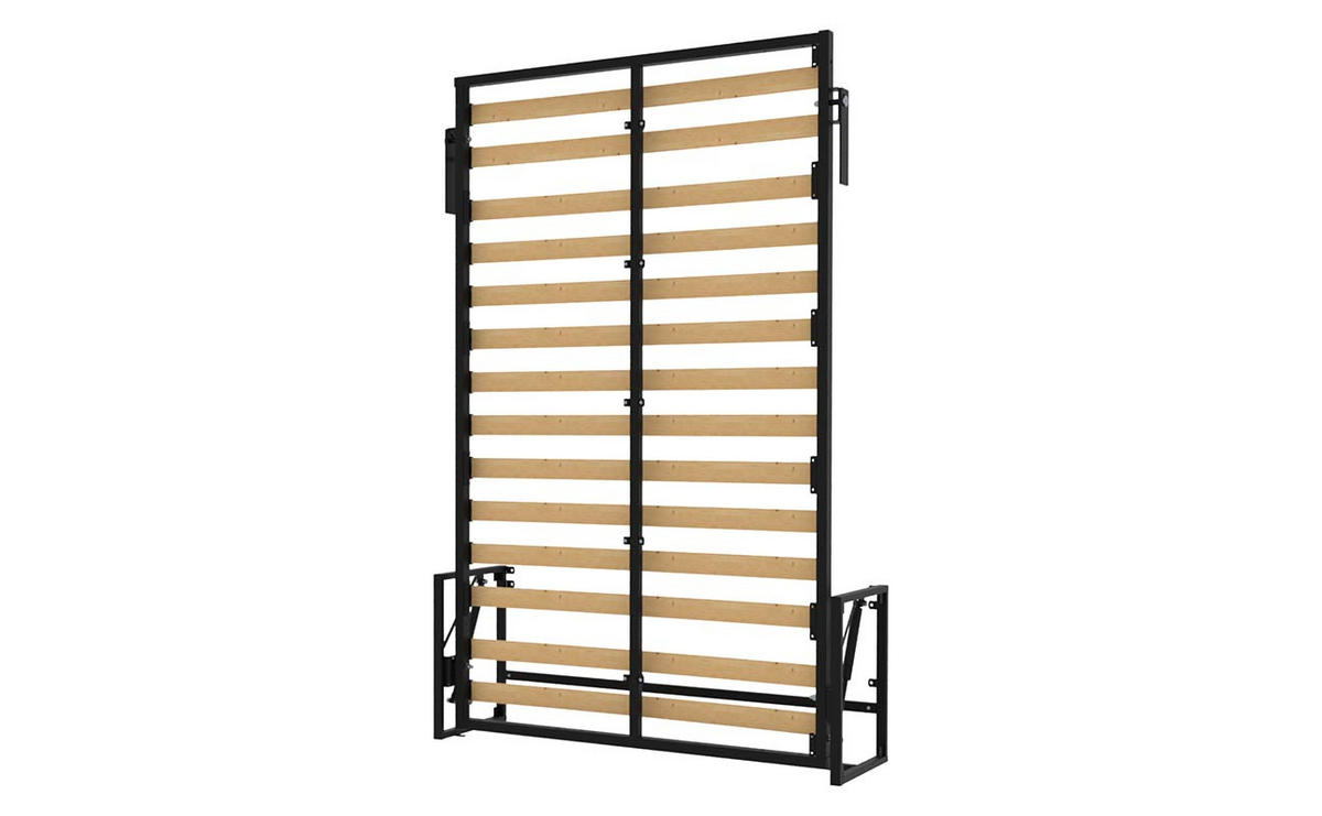 WANDBETT Morphy Classik Modulares SizeFlex- und TypeFlex-System - 120x200 Vertikal - Schwarz, Holz/Metall (120/200cm) - WallBedKing