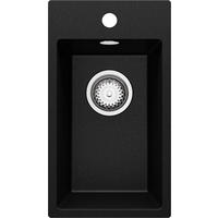 SPÜLBECKEN Riga, 2-er set Schwarz Metallic 28/50 cm 1 Becken + Ablauf-Set ab 30er Unterschrank - Chromfarben/Schwarz Hochglanz, Kunststoff (28/20/50cm) - Primagran