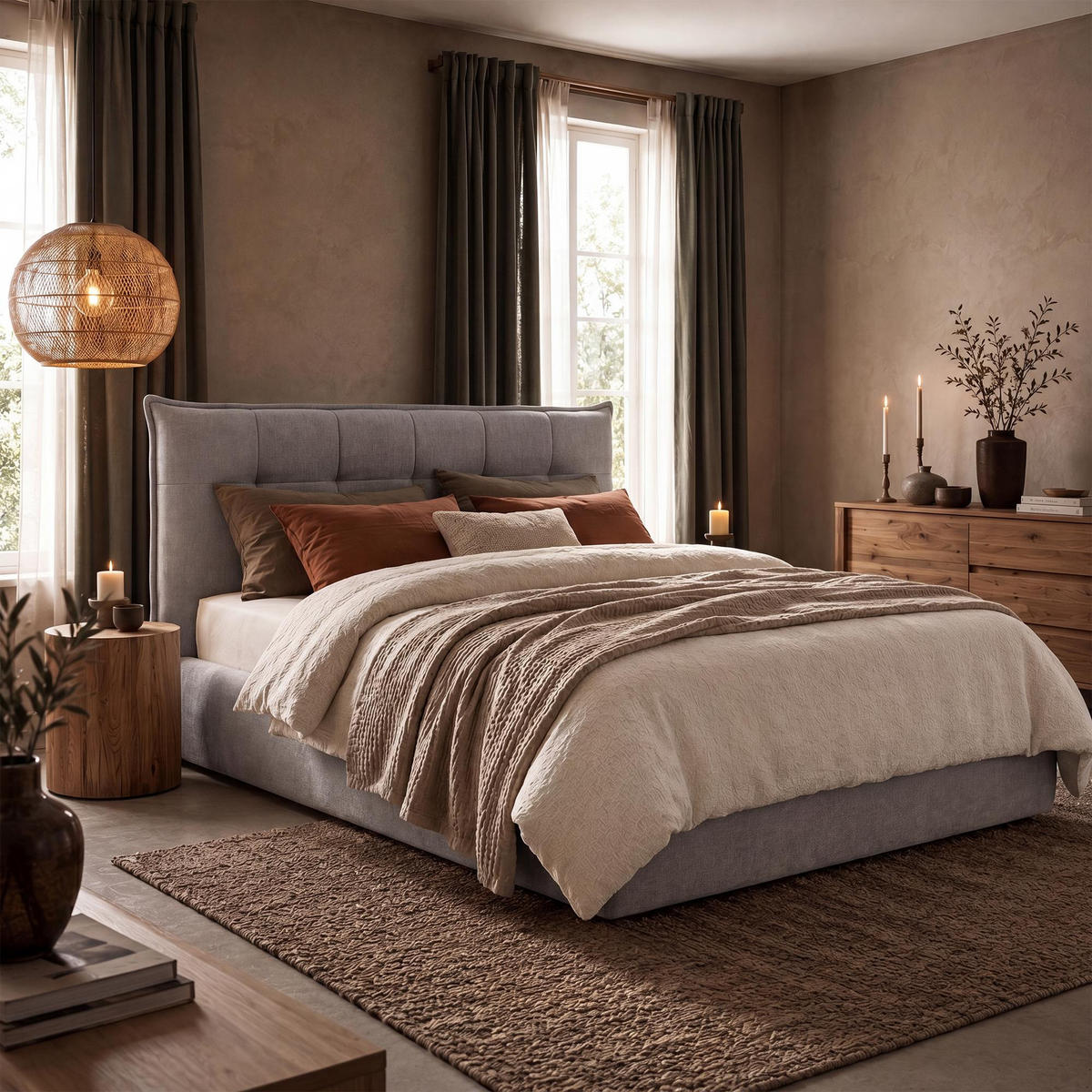 POLSTERBETT 160 cm/200 cm cm Stoff Grau - Grau, Textil (178/220cm) - CLP