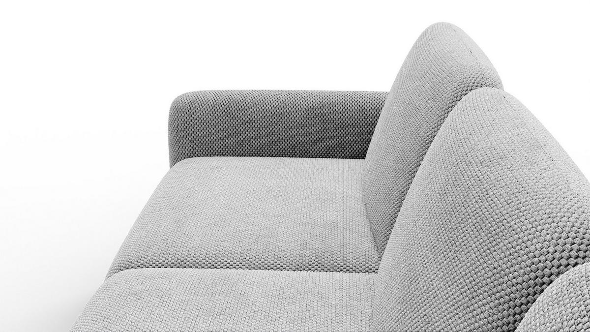 ECKSOFA FEBE 5-Sitzer rechts, hellgrau - Hellgrau/Schwarz, Holz/Textil (271/190cm) - Courtois Laville