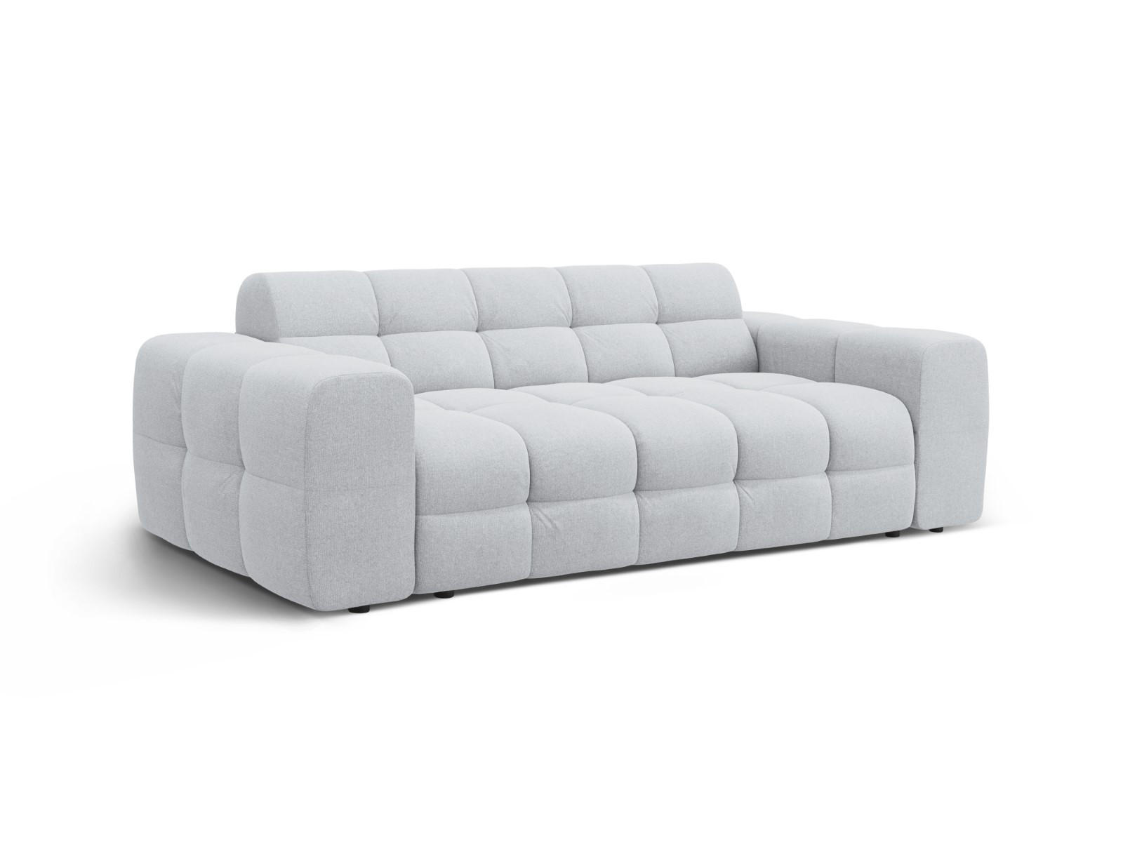 SOFA Kendal aus strukturiertem Stoff hellgrau 3 Sitzplätze - Hellgrau, Textil (103/79/222cm) - Micadoni