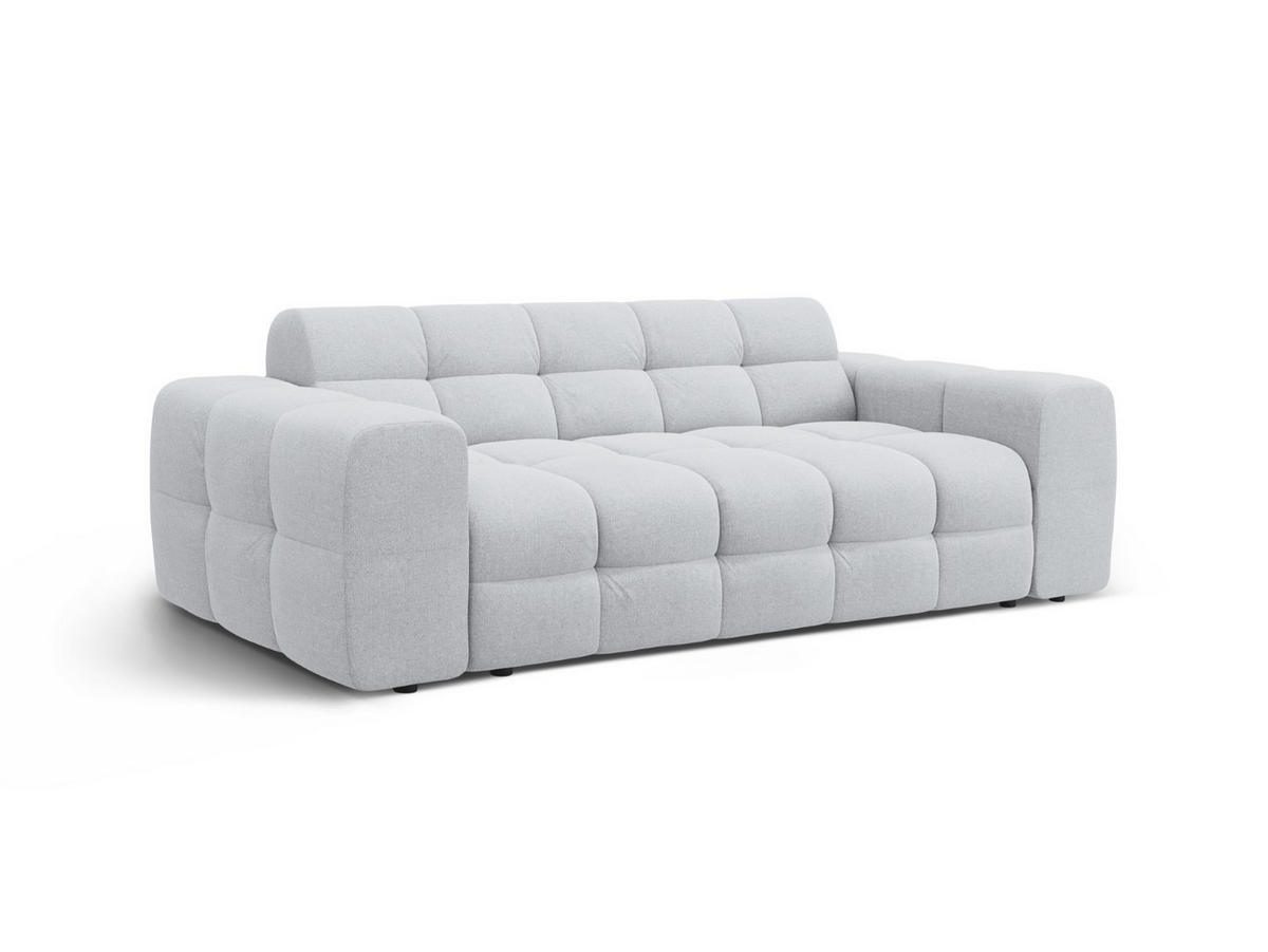 SOFA Kendal aus strukturiertem Stoff hellgrau 3 Sitzplätze - Hellgrau, Textil (103/79/222cm) - Micadoni