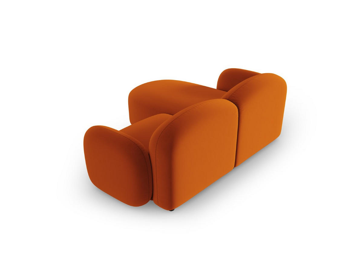 ECKSOFA rechts Blair aus Samt terrakotta 3 Sitzplätze - Terra cotta, Textil (155/194cm) - Micadoni
