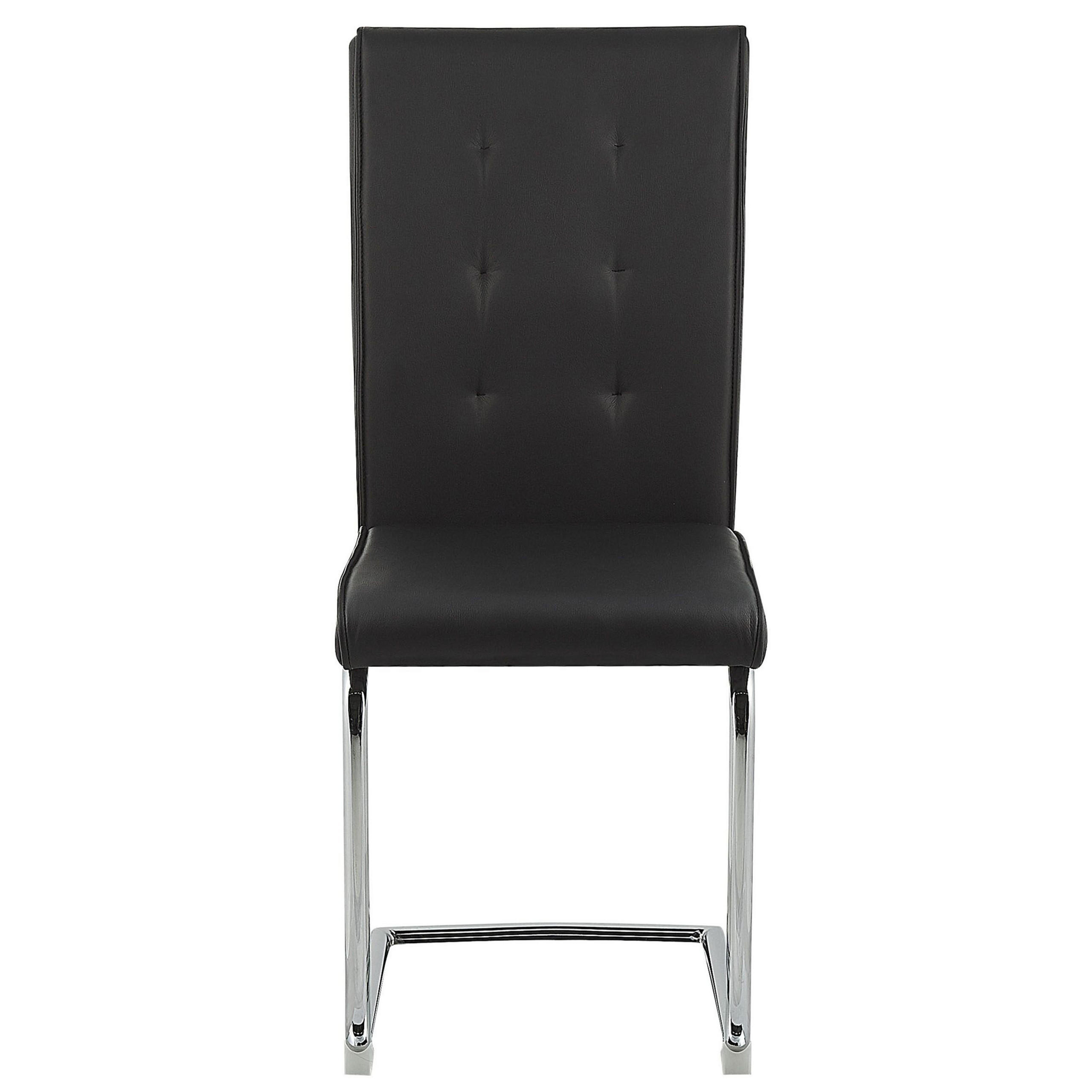 ESSZIMMERSTUHL 2er-Set Kunstleder Schwarz Rovard - Schwarz, Textil/Metall (42/101/52cm) - Beliani