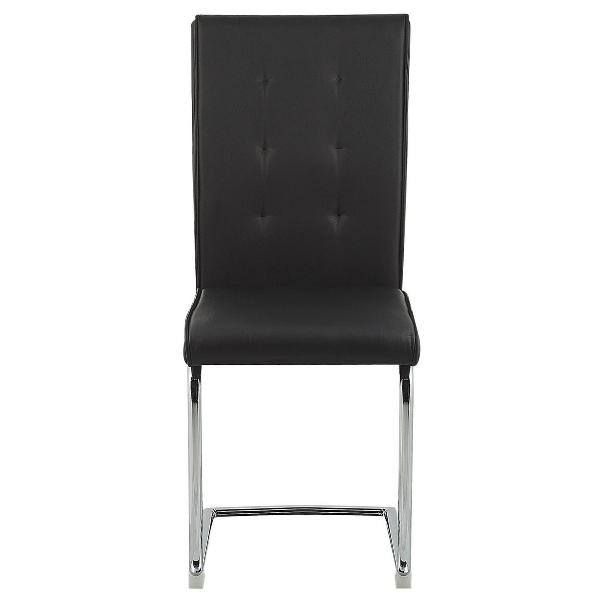 ESSZIMMERSTUHL 2er-Set Kunstleder Schwarz Rovard - Schwarz, Textil/Metall (42/101/52cm) - Beliani