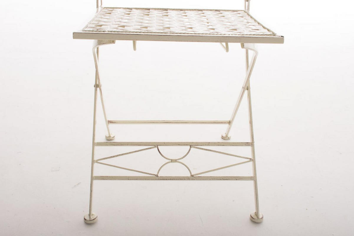 GARTENKLAPPSTUHL Metall Antik-Creme - Creme, Metall (40/95/40cm) - CLP