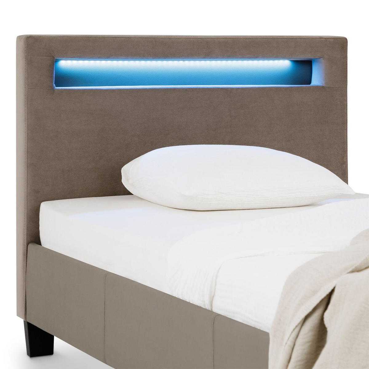 POLSTERBETT BAGO 90x200 cm - Greige, Textil (90/200cm) - IDIMEX