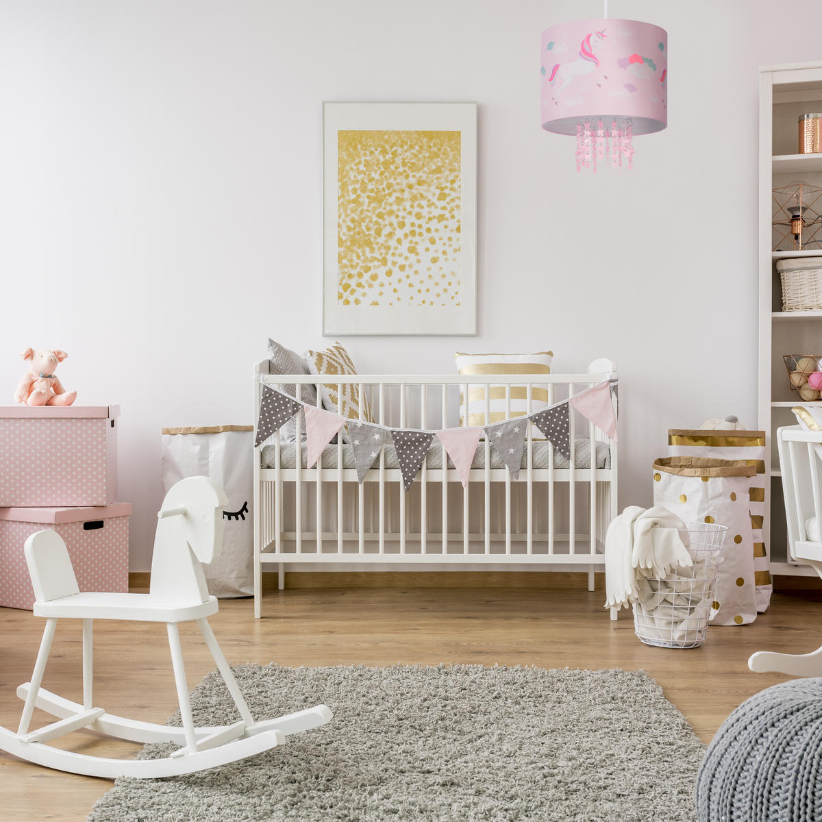 HÄNGELAMPE - Rosa, Kunststoff (35/35/158cm) - Relaxdays