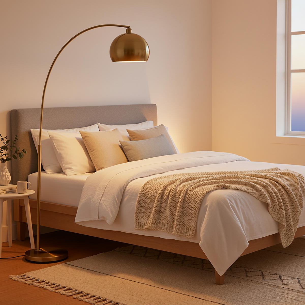STEHLAMPE - Goldfarben, Metall (35/92/180cm) - Relaxdays