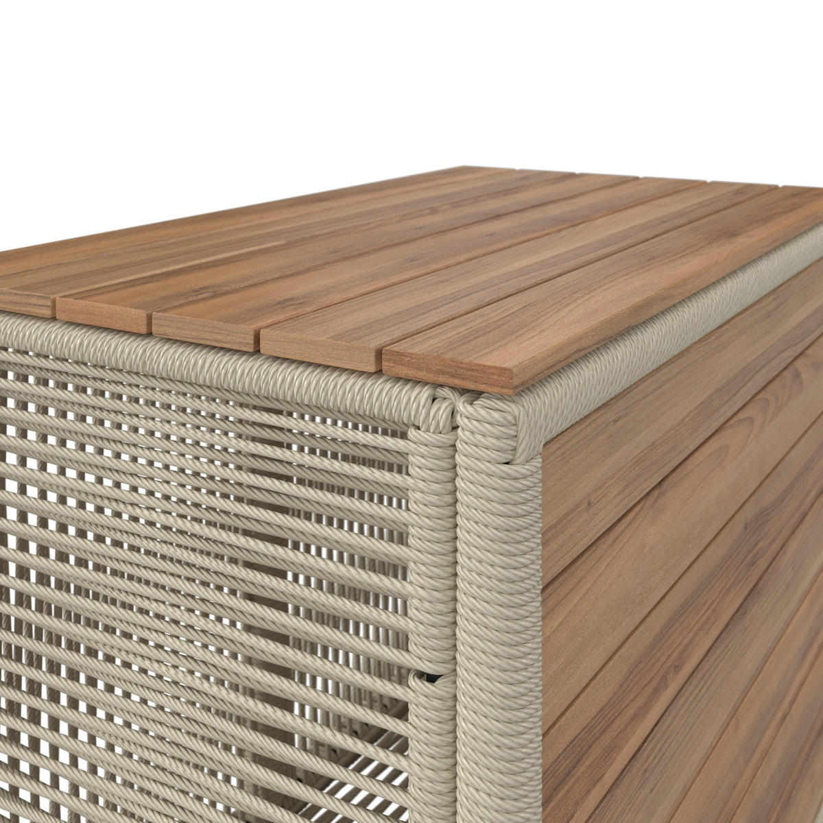 LOUNGEGARNITUR Marilou Creme/ Hellgr Outdoorstoff/Kunststoff - Hellgrau, Holz