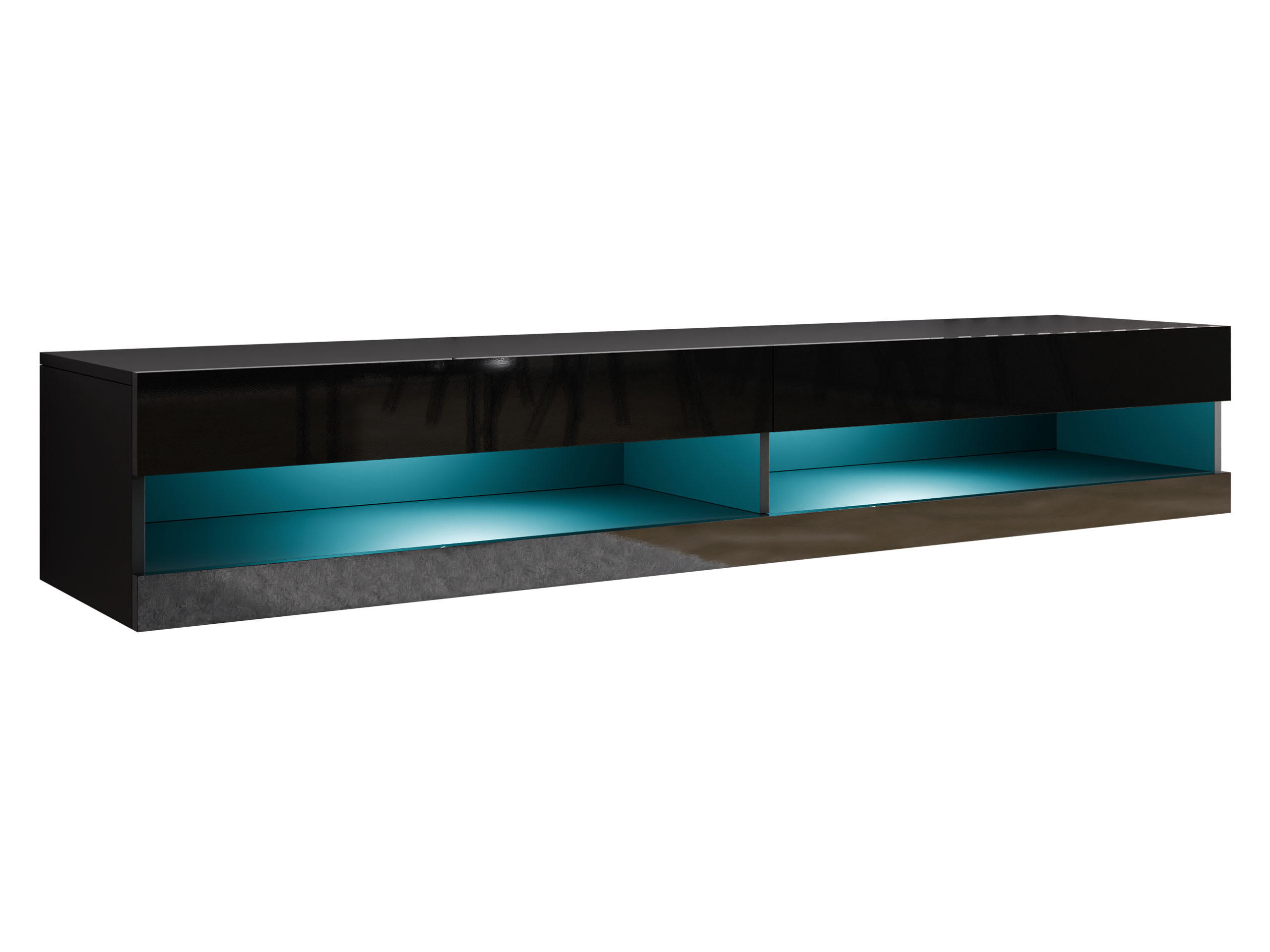TV-LOWBOARD Vigo New 180 - Schwarz Hochglanz/Schwarz, Holzwerkstoff (180/30/40cm) - MIRJAN24